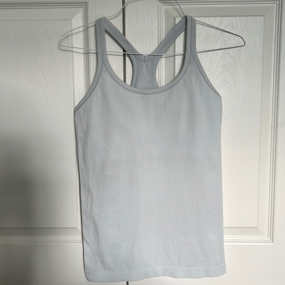 Lululemon Ebb to Street off-white Yoga Tank with Built in Bra